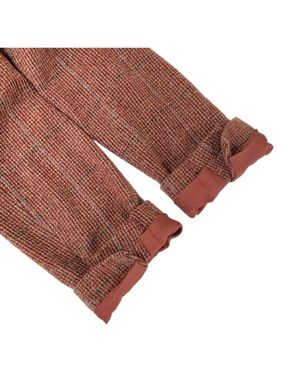 Chanel Jacket 38 M Red Dark Brown Multi Shoulder Pad Long Sleeve Check Pattern